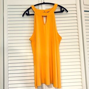 NWT Lane Bryant Yellow Halter Top Keyhole Neckline Tank Top Stretchy Size 22/24